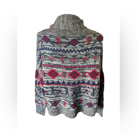 Roxy knit grey and red Aztec open cardigan size small - Picture 4 of 6